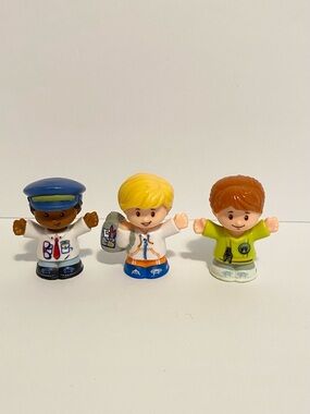 Little People Lot Worker Dollhouse Toy Playset Play Yard Figures x3 Fisher Price